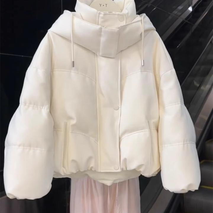 立领短款棉服女2024冬季新款加厚保暖小个子小众设计感连帽面包服