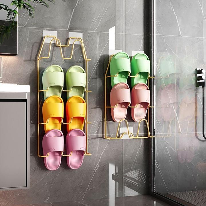 浴室阳台拖鞋架墙壁挂式免打孔收纳神器客厅卫生间拖鞋收纳沥挂架