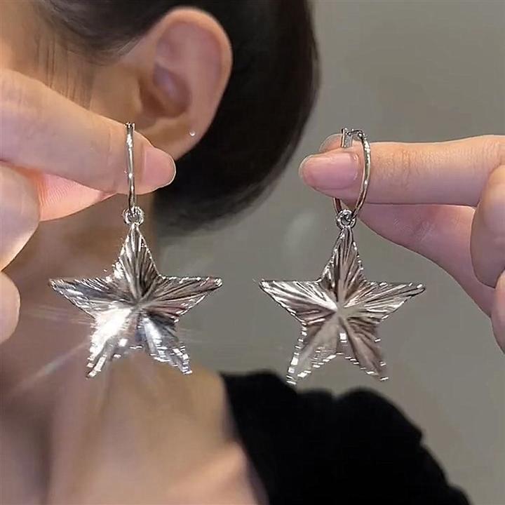 铜合金耳饰 【星迹】高级感时尚简约星星气质百搭个性金属轻奢耳环