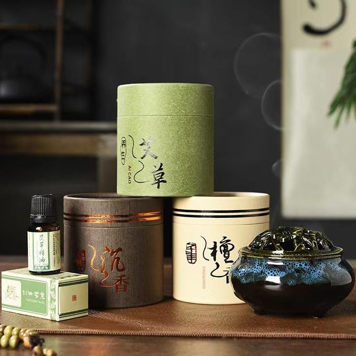 礼盒装天然檀香沉香艾草香玫瑰桂花熏香家用卧室厕所除臭除味