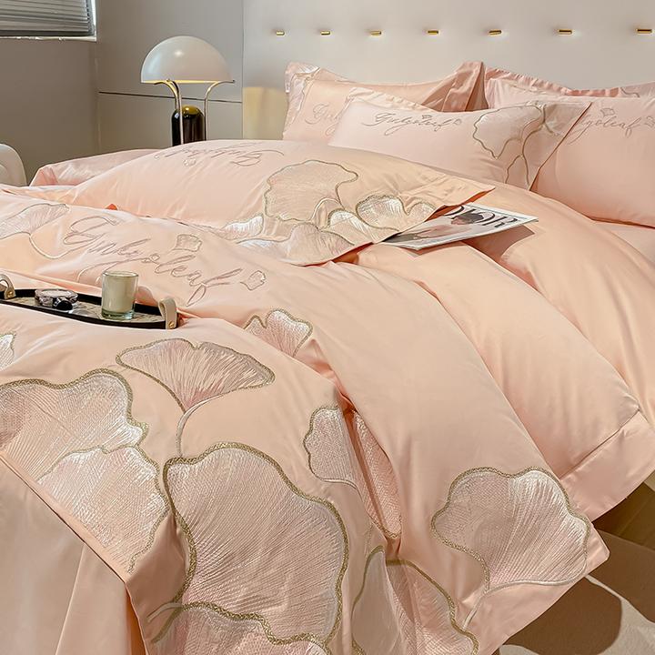 高端轻奢纯棉裸睡亲肤四件套床单被套小清新全棉家纺床上用品床笠