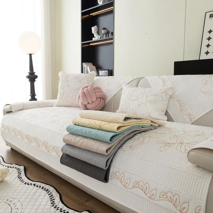 四季通用全纯棉沙发垫棉布艺防滑坐垫盖布简约现代沙发套罩巾加厚