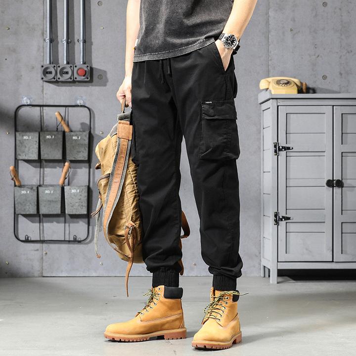 裤子男款夏季工装裤子男款工装长裤百搭夏季男裤潮流休闲裤纯色