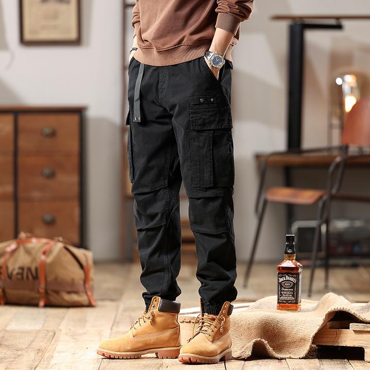 男款裤子百搭男生长裤迷彩宽松时尚束脚工装宽松大码潮流工装长裤