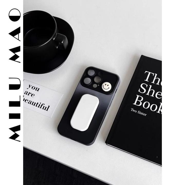 立体笑脸大视窗苹果14手机壳支架iPhone13promax防摔12保护套11女