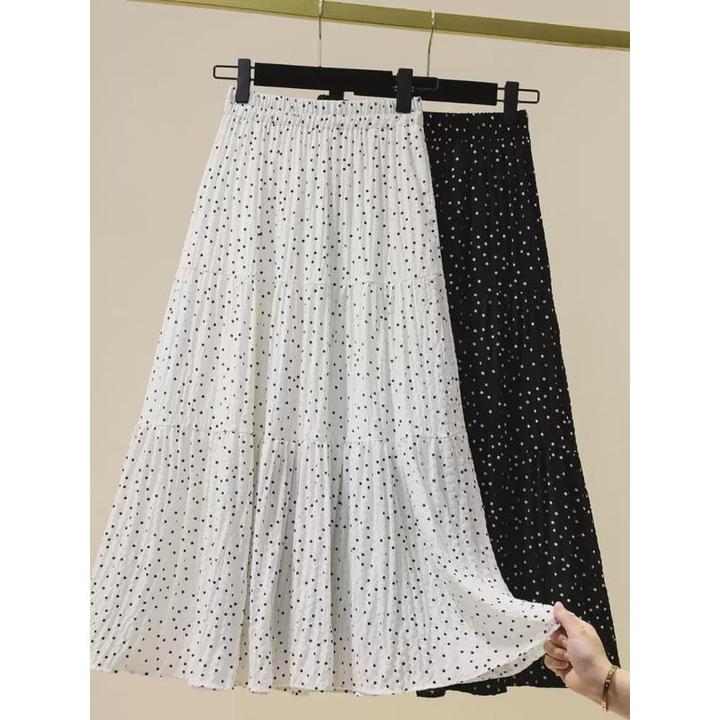 大码女装法式波点半身裙2024夏季新款胖mm高级感遮肚显瘦a字长裙