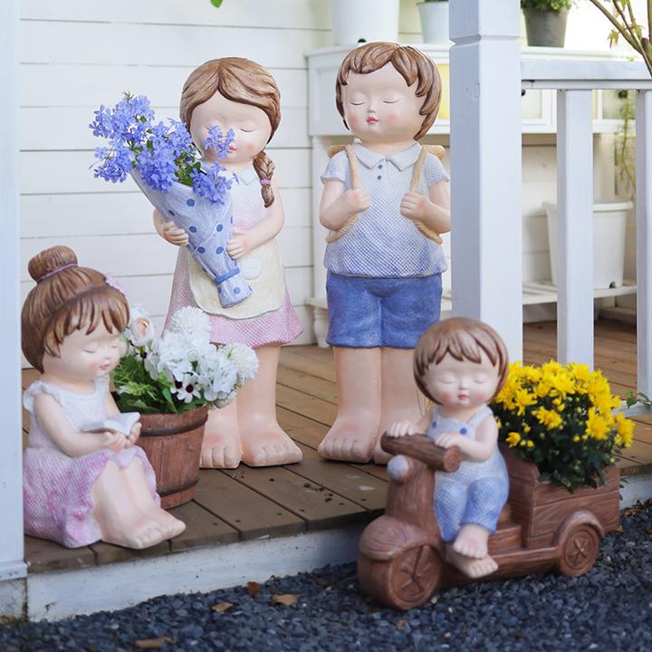 花园人物装饰创意摆件户外庭院造景草坪阳台花盆民宿露台院子布置