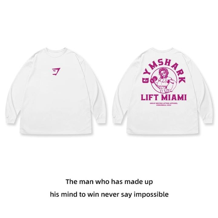 鲨鱼肌肉妈咪宽松速干长袖女瑜伽运动跑步健身T恤冬