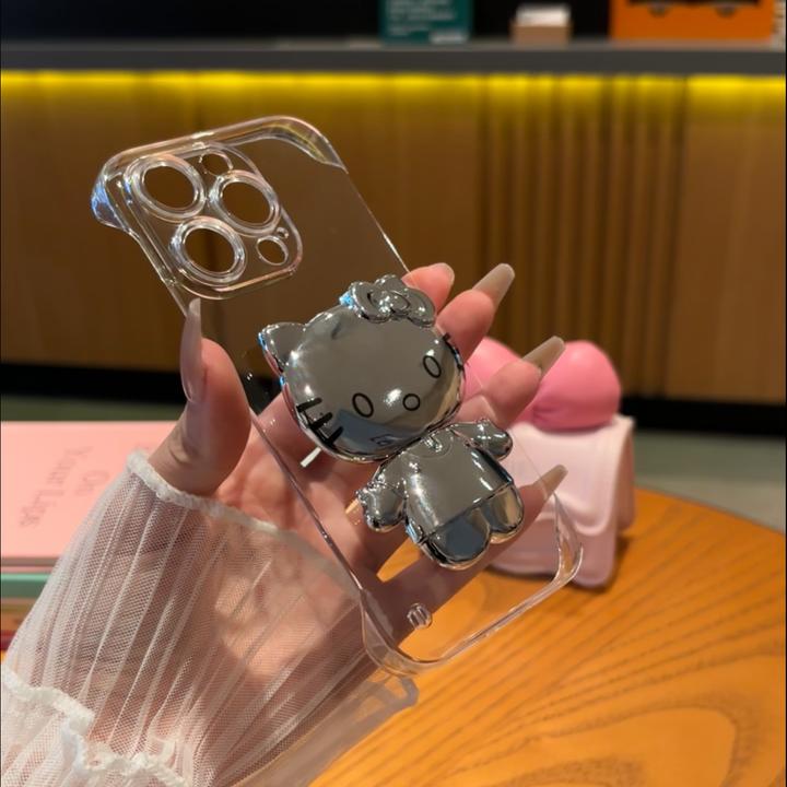 欧克里里无边框KT支架镜子苹果15手机壳iphone13/14promax/12硬壳