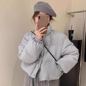 2025新短款宽松立领小个子短款女白鸭绒羽绒服外套311