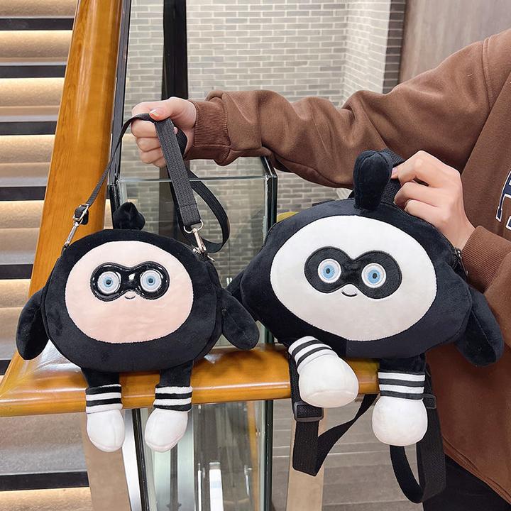 可爱蛋仔包包搞怪学生双肩包韩版书包日系背包卡通包ins毛绒包女