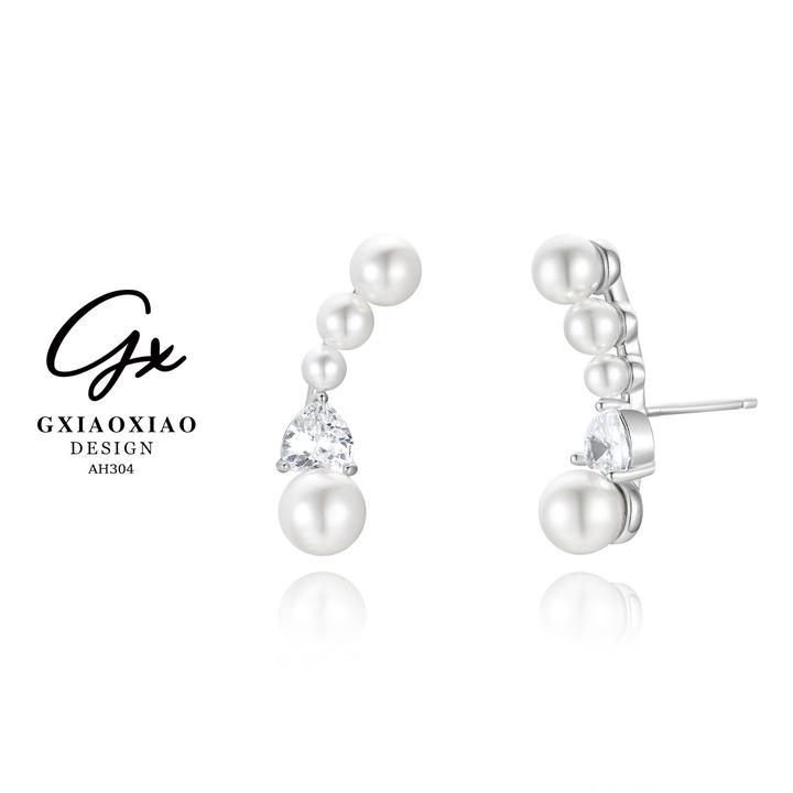 G XIAOXIAO 镀K金【珠光绘梦】法式高级感甜美气质耳环 AH304