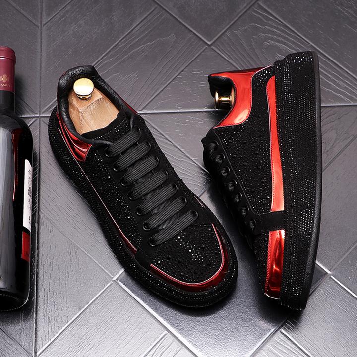 GPTSu男厚底内乐福鞋时尚个性水钻鞋松糕鞋男秋冬百搭运动休闲鞋