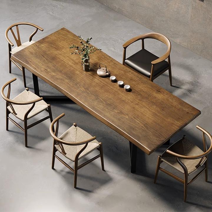 北欧实木茶桌椅组合简约现代办公室大板原木泡茶桌茶台客厅茶几桌