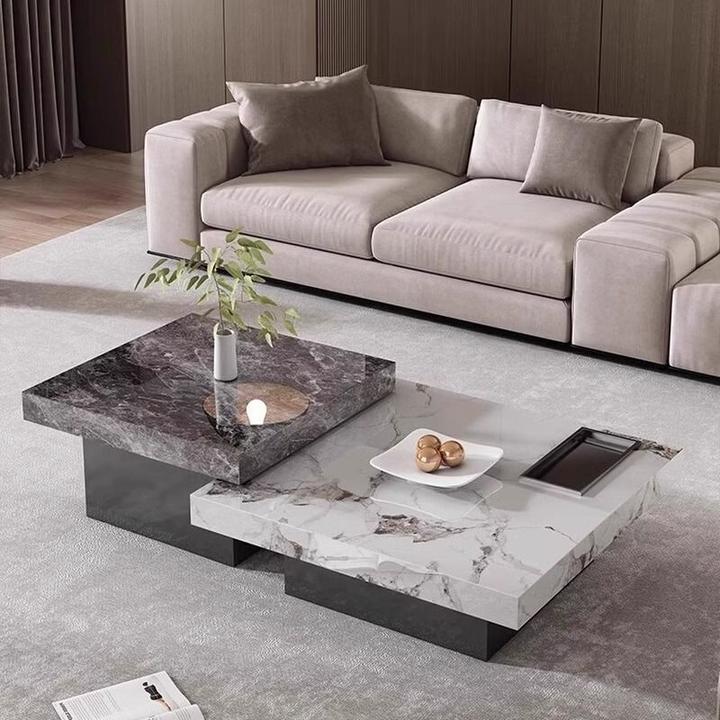 意式岩板茶几现代极简客厅家用简约设计师小户型轻奢方形茶几桌