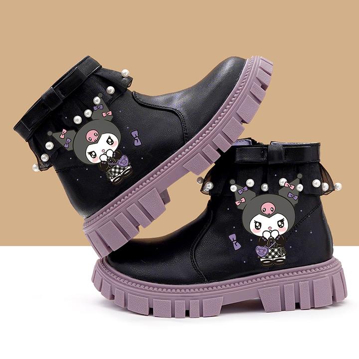 女童马丁靴真皮软底短靴加绒库洛米公主靴小皮靴短靴中大童单靴