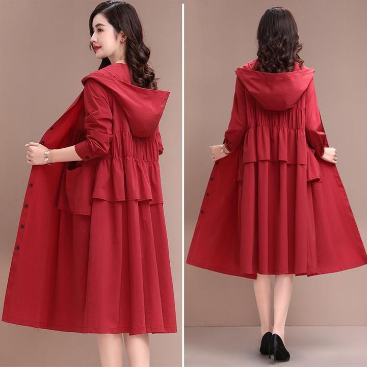 风衣女2024通勤新款洋气中长款秋季外套休闲宽松气质减龄大码女装