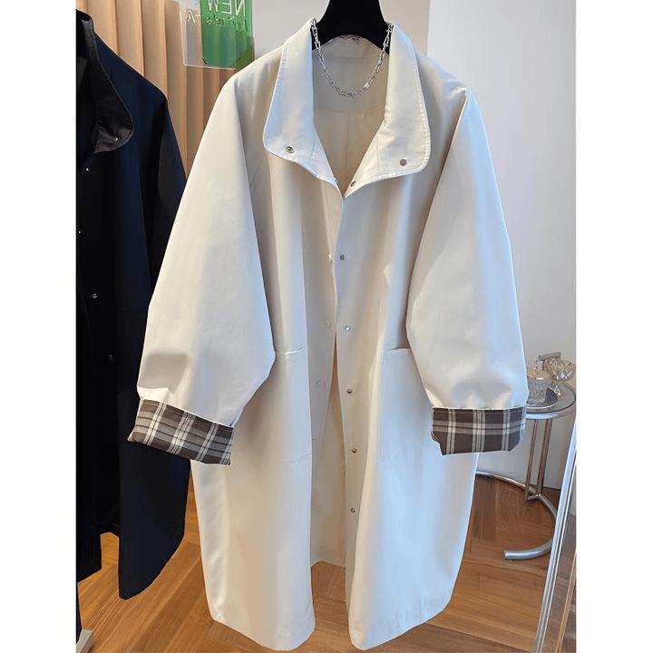 风衣外套女2025春秋新款胖妹妹设计感小众中长款上衣高级感英伦风