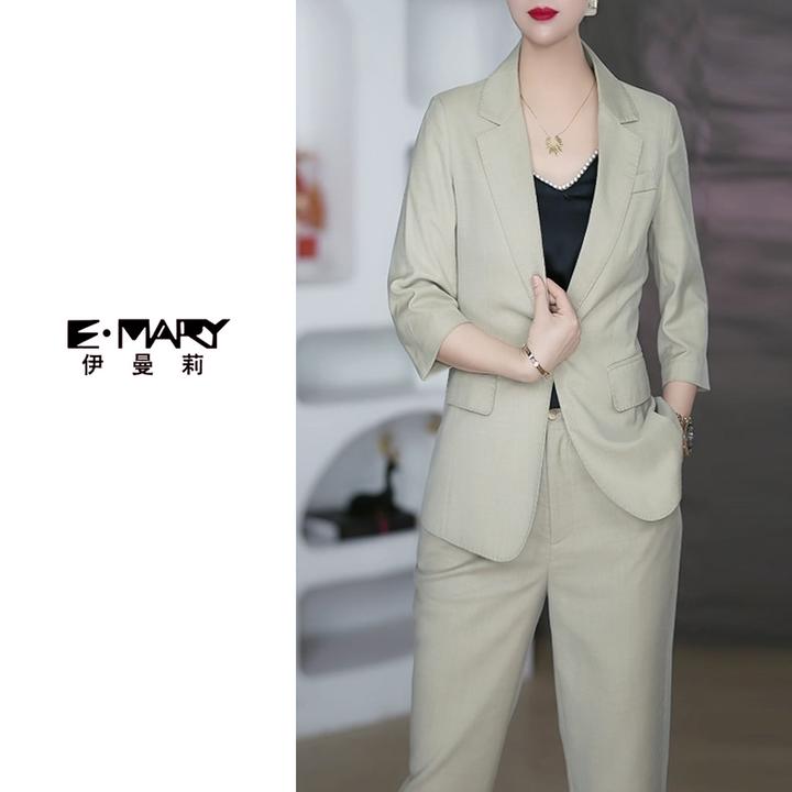 夏薄料新款修身职业套装时尚职业西装女西服气质西装套装通勤女款