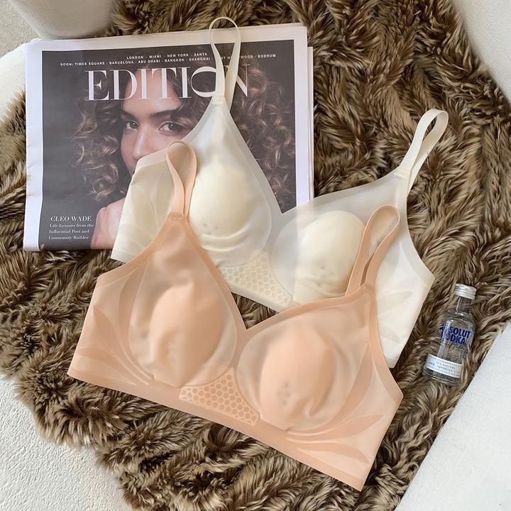 提未苏无痕内衣女超薄款大胸显小胸收副乳防下垂无钢圈透气文胸罩