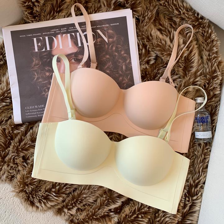 提未苏无肩带内衣女防滑聚拢小胸显大抹胸上薄下厚无痕无钢圈文胸