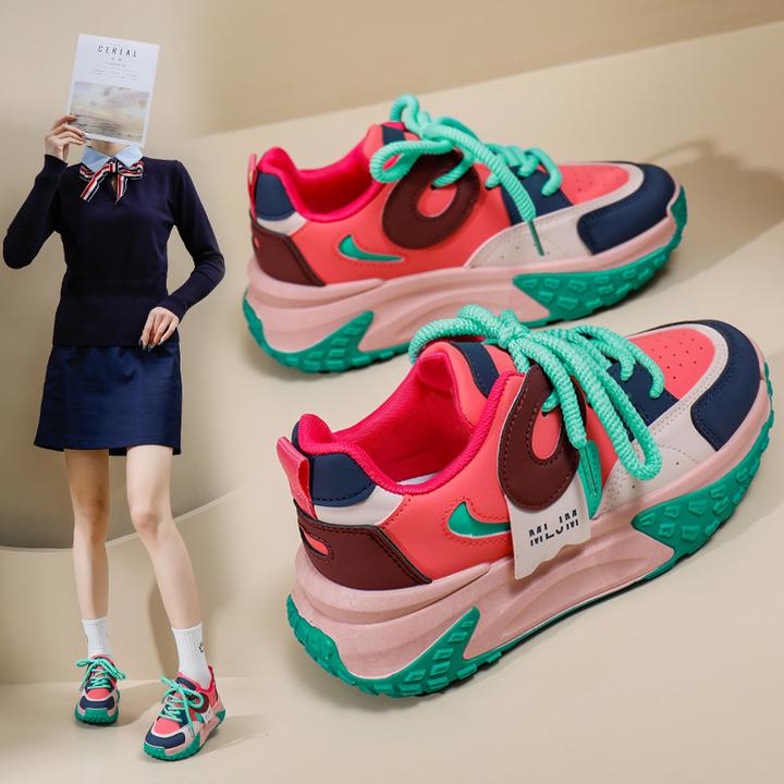 老爹鞋女2024春季新款ins风韩版学生潮鞋厚底增高休闲运动鞋