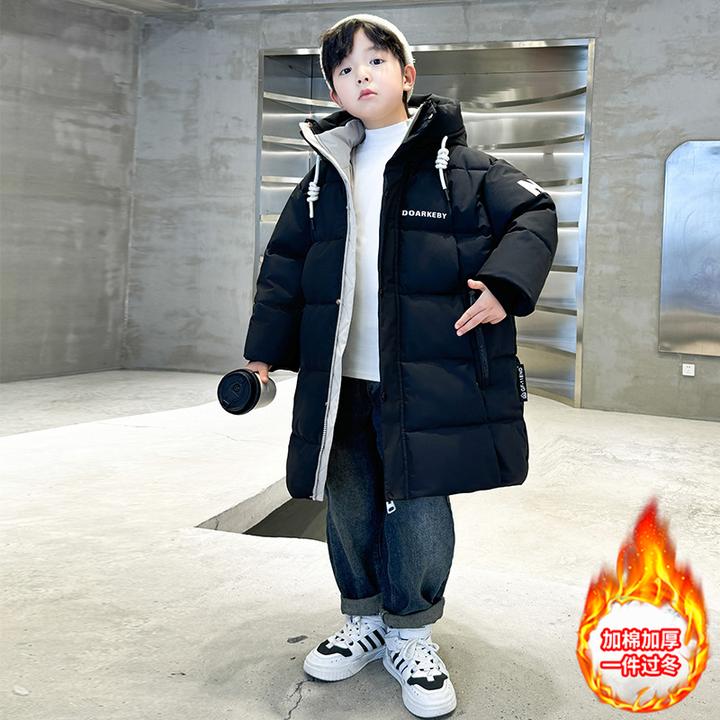 男童棉服长款加厚冬季8-15岁中大童男孩棉袄外套青少年棉衣儿童潮