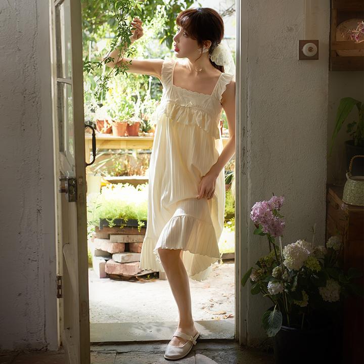 马克公主睡裙女款爆款2025新款夏季甜美可爱薄款纯棉少女吊带睡裙
