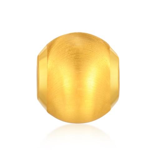 足金999通体纯黄金卡10mm猫眼金珠5D硬金转运珠光珠单圆珠精致