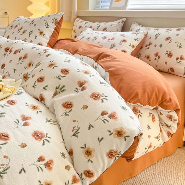 A类小竺棉亲肤学生宿舍三件套母婴级纯棉全棉简约家用床品四件套