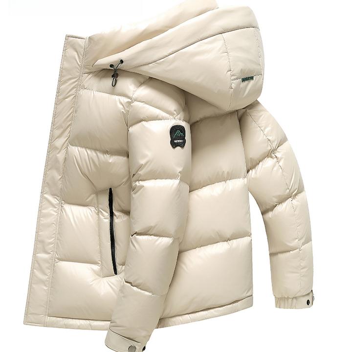 2025冬季新款男士加厚亮面面包羽绒服男短款鸭绒防寒保暖冬装外套