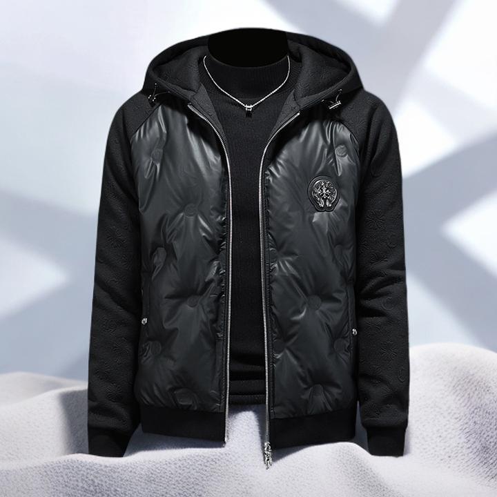 宾斯洛特时尚休闲修身连帽羽绒服男士新款冬季防寒保暖休闲外套潮