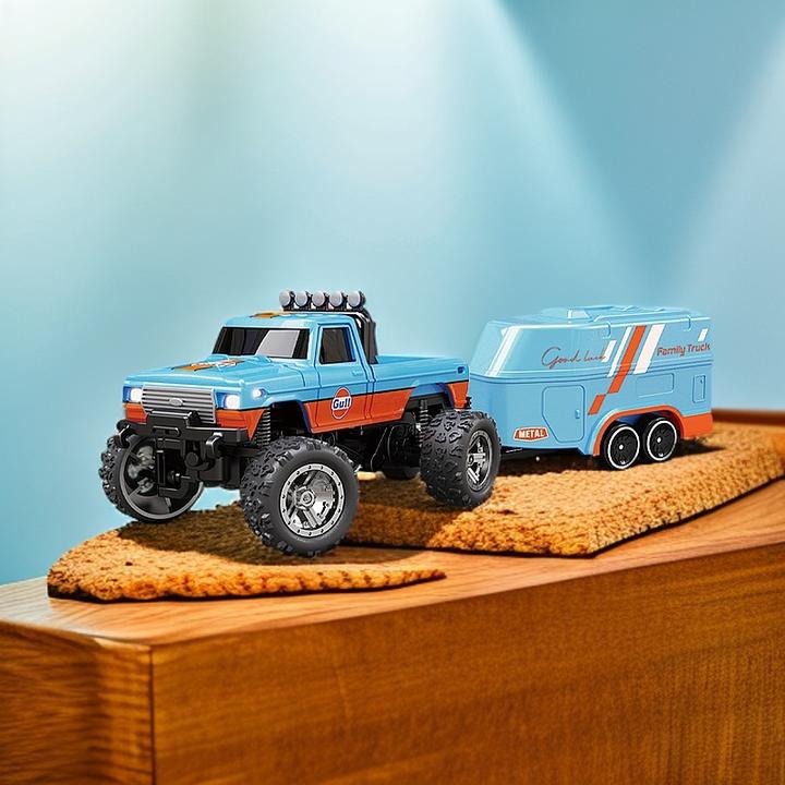 爆款越野大脚车充电迷你遥控车合金外表灯光男孩小孩微型遥控车