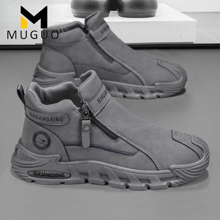 男鞋2025秋冬季新款高帮休闲运动鞋耐磨时尚百搭潮流男士劳保潮鞋