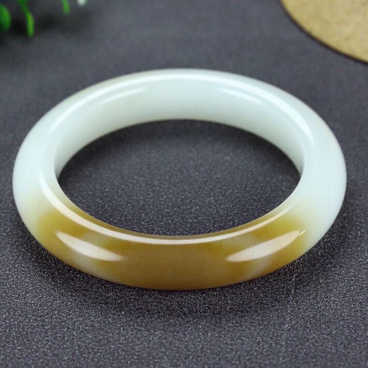 和田玉羊脂玉且末糖玉手镯 圈口55.5