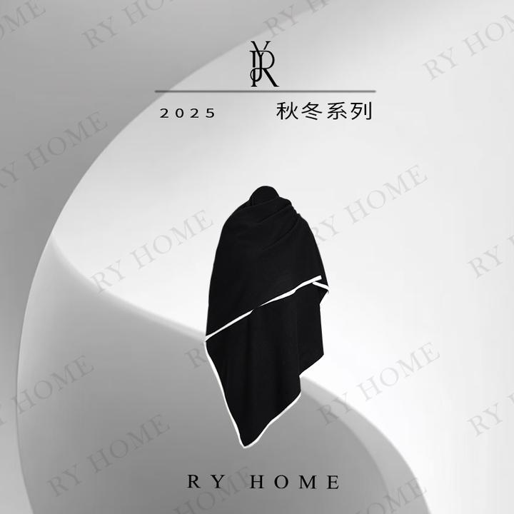 【容雨RYHOME】山羊绒＋绵羊毛极简撞色长款围巾253WJ1137