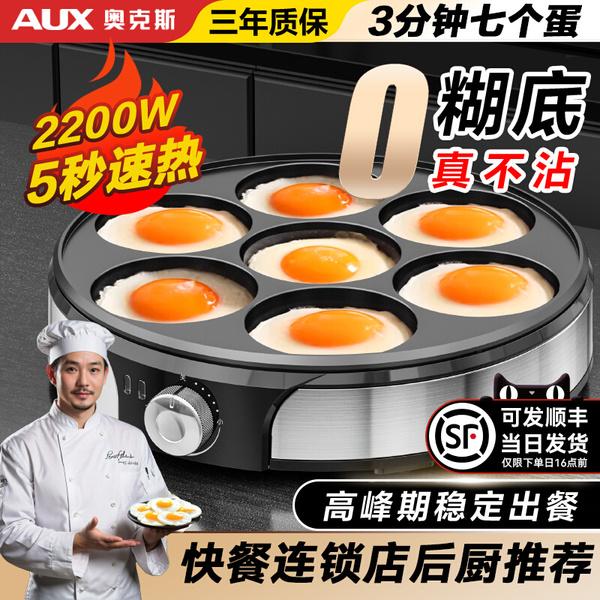 七孔炒菜煎蛋锅烙饼家用平底锅鸡蛋汉堡机煎蛋锅不粘锅神器第一名