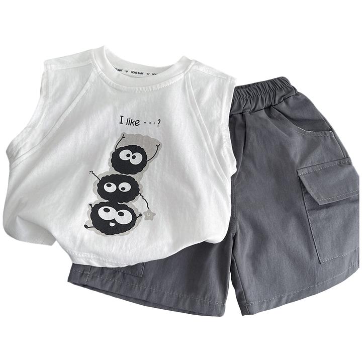 男童夏装套装夏款2025新款儿童衣服潮帅气夏季背心衣服网红童装潮
