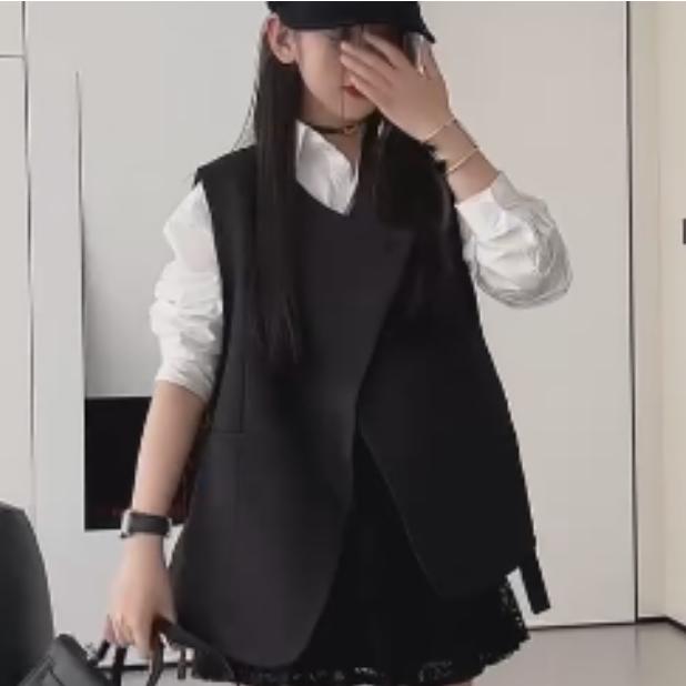 2025春季新款时尚女装网红气质爆款韩版马甲百搭叶子TR