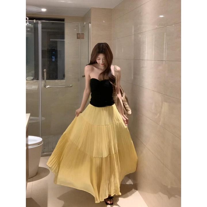 2025夏季新款名媛轻奢千金感无袖抹胸背心上衣搭高腰显瘦半身裙女