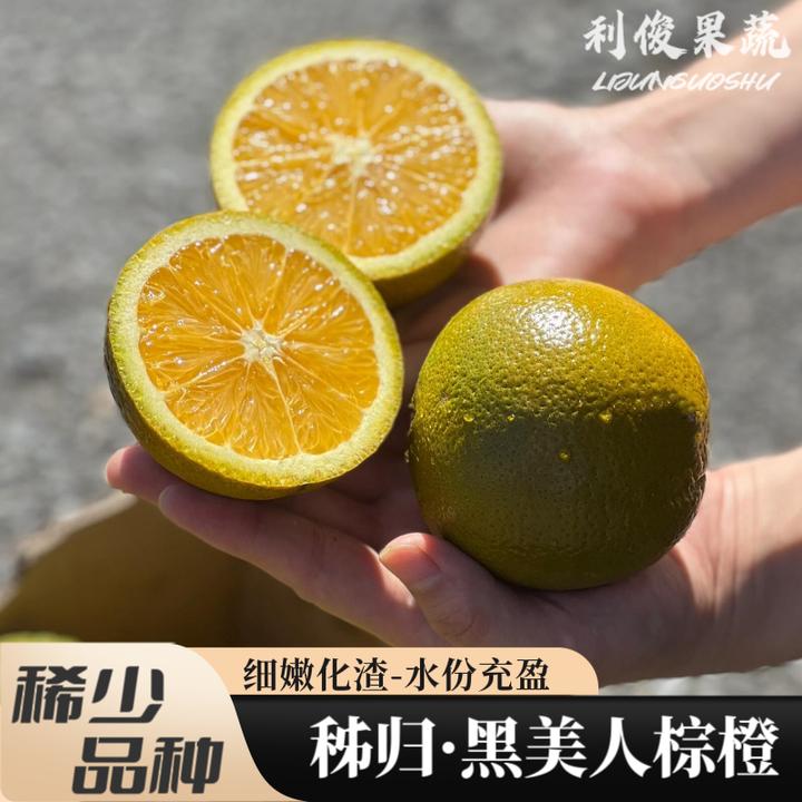 秭归黑美人棕橙巧克力澳橙朱古力脐橙湖北宜昌新鲜水果整箱