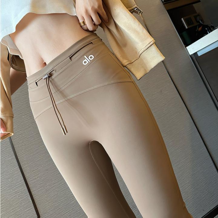 运动印花百搭显瘦网红高腰显瘦外穿抽绳喇叭纯欲慵懒风女装衣秋冬