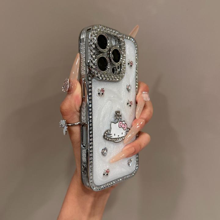 高级镶钻立体西太后KT猫适用iPhone16手机壳14苹果15promax新款13