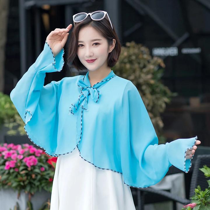 11·9包邮【网红爆款】防晒披肩夏季长袖荷叶边遮阳防晒衣薄款透气