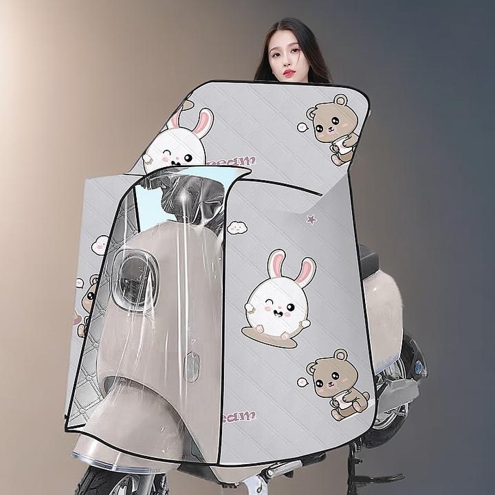 挡风电动车夏季防晒新款春秋防风防水电瓶摩托车遮阳四季通用薄款