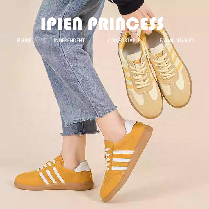 网红爆款百搭平底休闲运动鞋厚底阿甘鞋2025春季新款复古德训鞋女