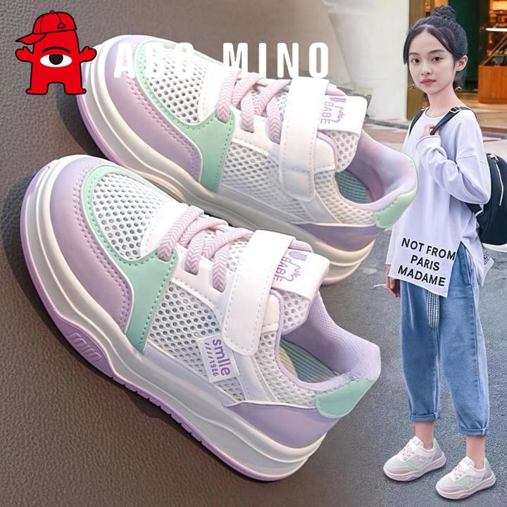 ABC MINO女童鞋2025夏季新款开学洋气板鞋儿童防滑软底运动小白鞋
