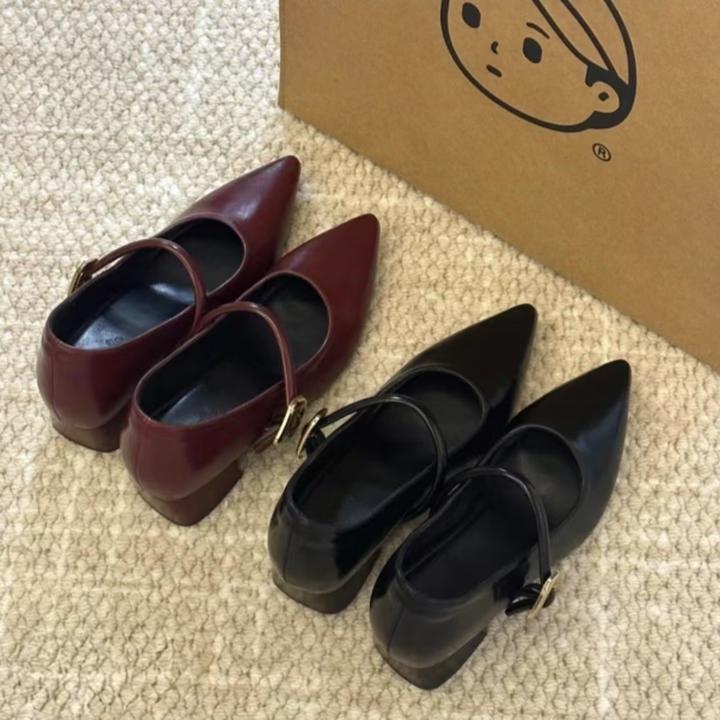 晚晚内增高尖头软皮黑色通勤日常芭蕾风百搭女高级感尖头平底鞋