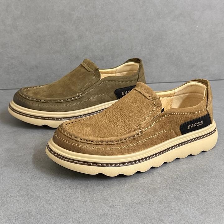 轻奢软底皮鞋男2025新款秋季透气休闲鞋百搭潮流男鞋一脚蹬乐福鞋