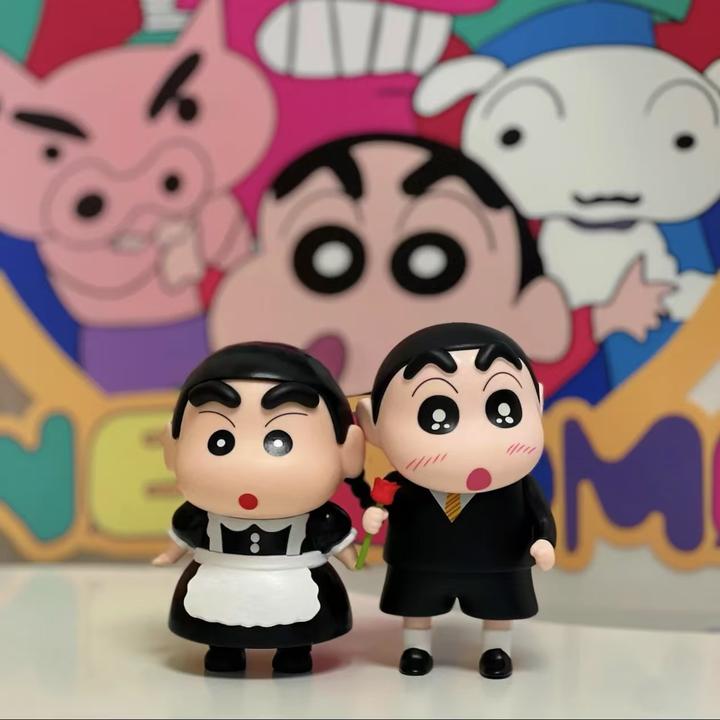 西装小新与女仆小新绝配蜡笔小新潮玩车载摆件组合摆件生日手办